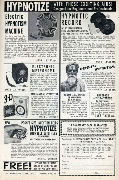 vintage hypnosis catalog